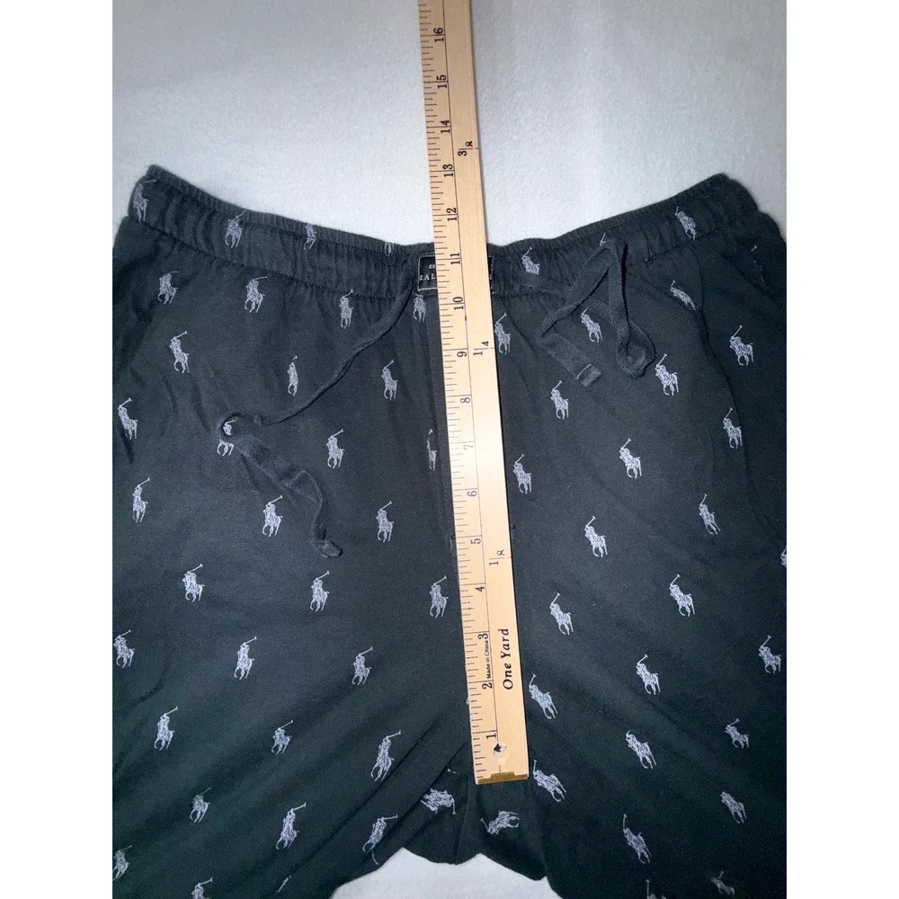 Polo Ralph Lauren Joggers Mens Size M Black  All Over Pony Sleepwear